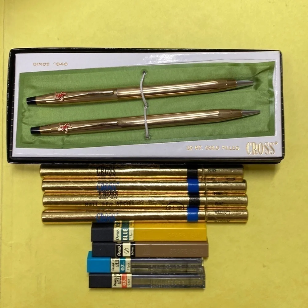 Vintage Cross Pen & Pencil Set 12k Gold Filled